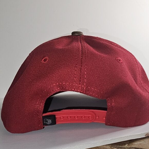 Pit Bull Mens Baseball Hat Leather American Flag Patch And Visor Red Brown Snap - Picture 4 of 14